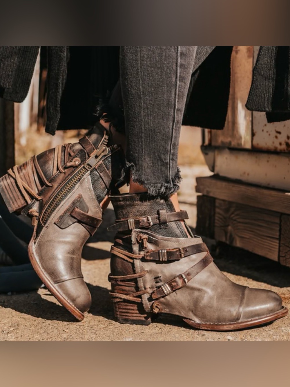Freebird Crue Distressed Boho Ankle Boots
